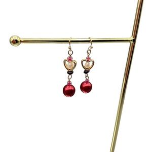 Artisan Pearl Heart Quartz Earrings